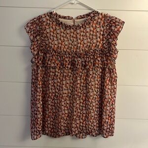 THML Ladies Top with Ruffled Cap Sleeve